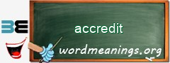 WordMeaning blackboard for accredit